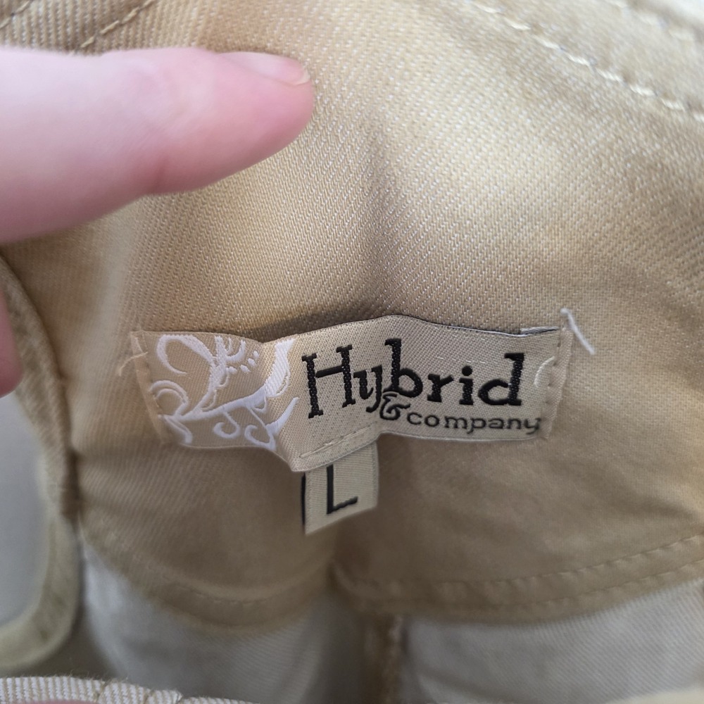 Hybrid & Co. Tan Denim Utility Carpenter Grunge Side Stripes Overalls Size L - Picture 3 of 9